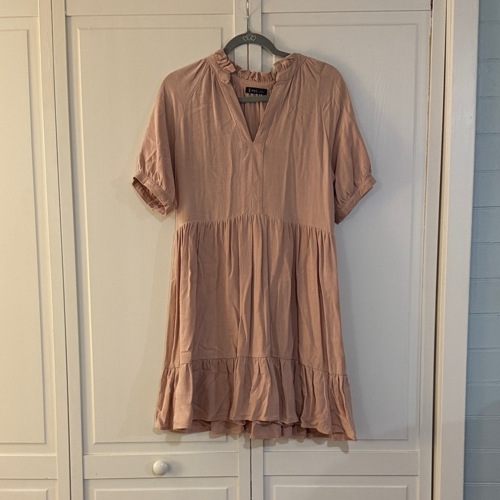 Very J Blush Ruffled Dress